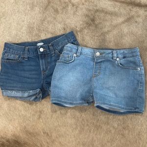 Set of two denim shorts girls size 10/12